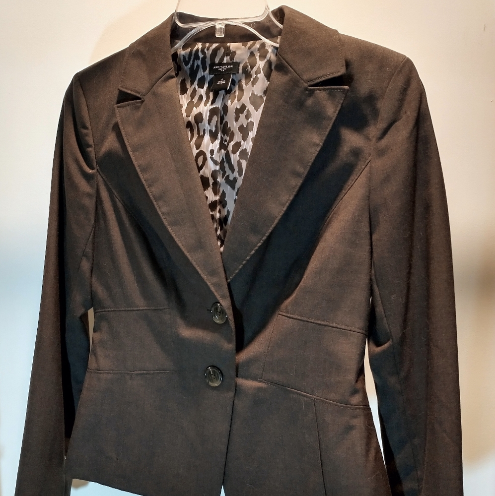 Ann Taylor Brown Wool Blend Blazer Size 4